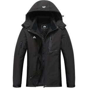 Women's Snow Ski Hooded Jacket Coat Black Winter Warm Waterproof Snowboarding